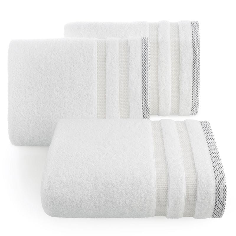 RĘCZNIK BAWEŁNA FROTTE PASY 30X50 CM BIAŁY