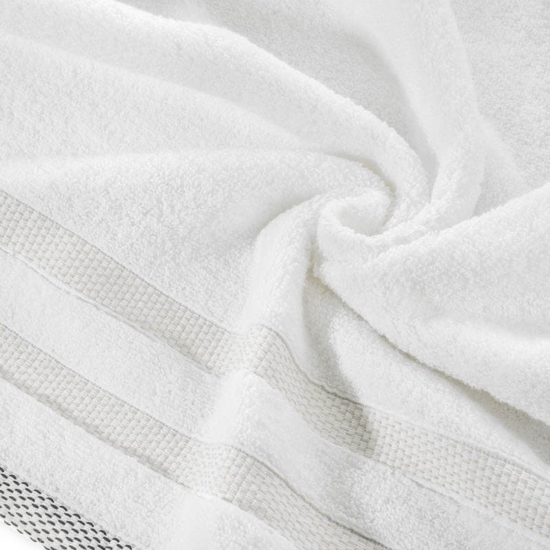 RĘCZNIK BAWEŁNA FROTTE PASY 30X50 CM BIAŁY