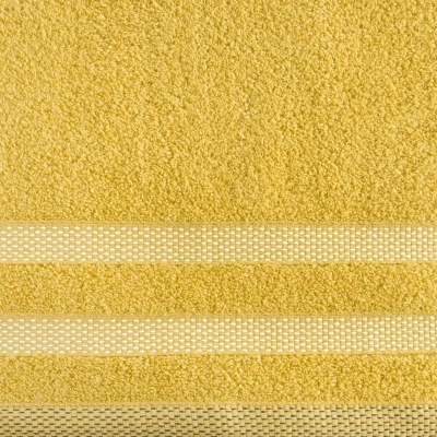 RĘCZNIK BAWEŁNA FROTTE PASY 30X50 CM MUSZTARDOWY