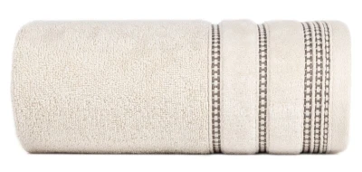 RĘCZNIK BAWEŁNA FROTTE BORDIURA 30X50 CM BEŻOWY