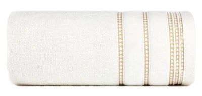 RĘCZNIK BAWEŁNA FROTTE BORDIURA 30X50 CM KREMOWY