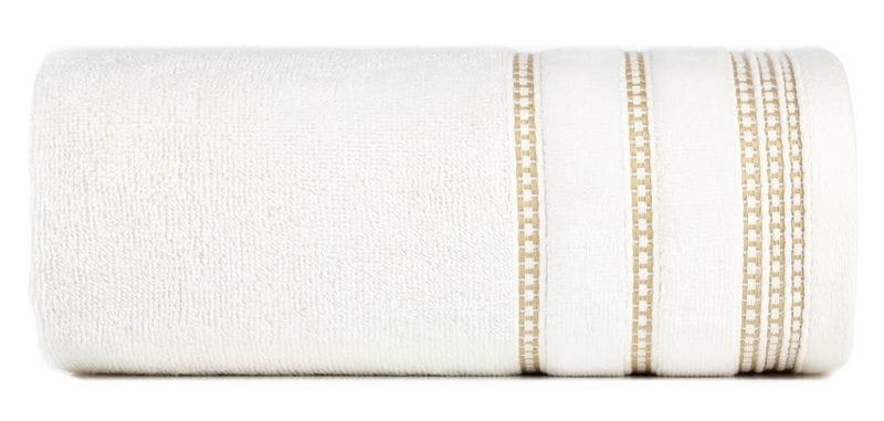 RĘCZNIK BAWEŁNA FROTTE BORDIURA 30X50 CM KREMOWY