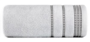 RĘCZNIK BAWEŁNA FROTTE BORDIURA 30X50 CM SREBRNY