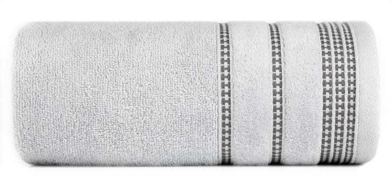 RĘCZNIK BAWEŁNA FROTTE BORDIURA 30X50 CM SREBRNY