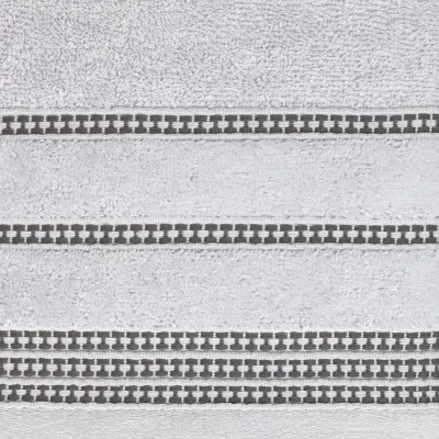 RĘCZNIK BAWEŁNA FROTTE BORDIURA 30X50 CM SREBRNY