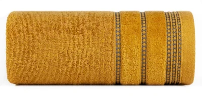RĘCZNIK BAWEŁNA FROTTE BORDIURA 30X50 MUSZTARDOWY
