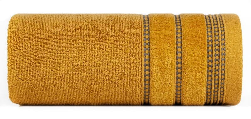 RĘCZNIK BAWEŁNA FROTTE BORDIURA 30X50 MUSZTARDOWY