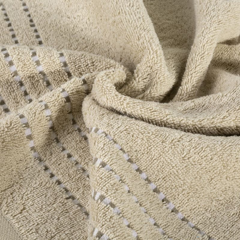 RĘCZNIK BAWEŁNA FROTTE BORDIURA 30X50 CM BEŻOWY