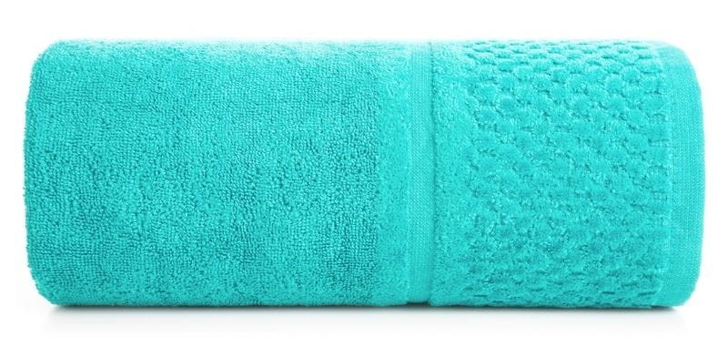 RĘCZNIK FROTTE WELUROWA BORDIURA  30X50 TURKUSOWY