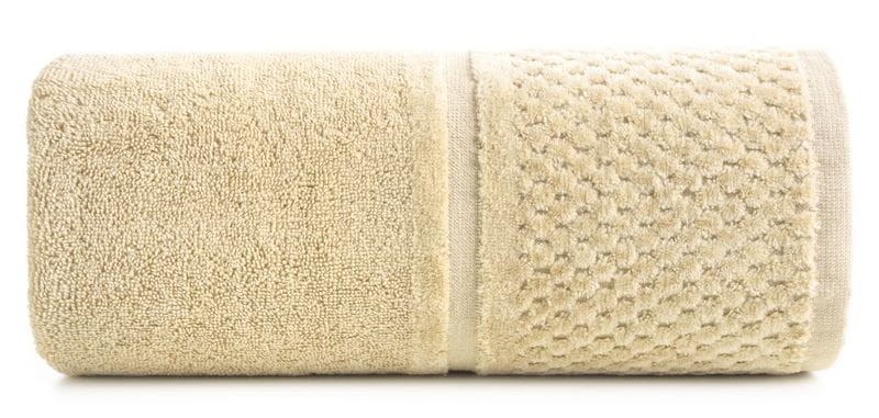 RĘCZNIK FROTTE WELUROWA BORDIURA 30X50 CM BEŻOWY