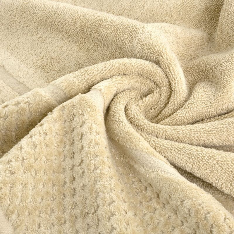 RĘCZNIK FROTTE WELUROWA BORDIURA 30X50 CM BEŻOWY