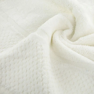 RĘCZNIK FROTTE WELUROWA BORDIURA 30X50 CM KREMOWY