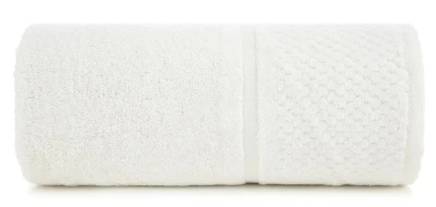 RĘCZNIK FROTTE WELUROWA BORDIURA 30X50 CM KREMOWY