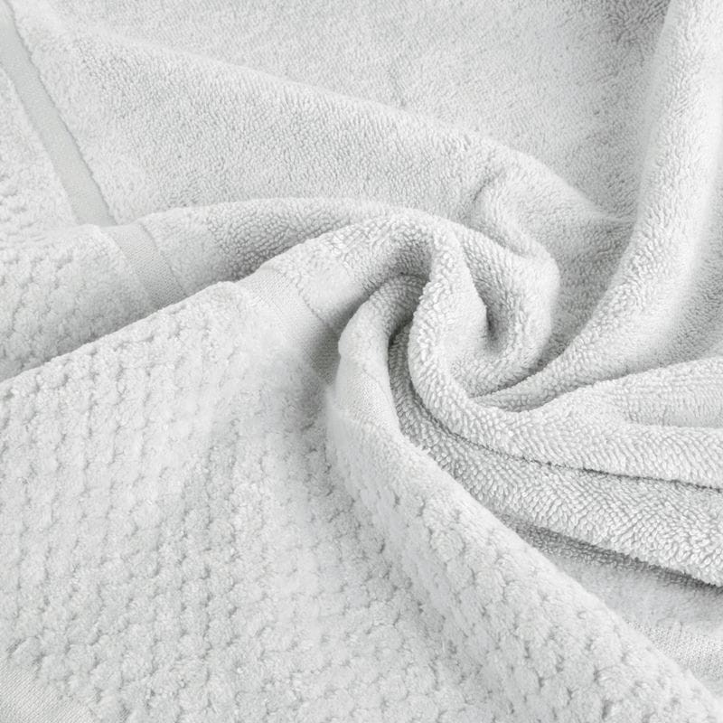 RĘCZNIK FROTTE WELUROWA BORDIURA 30X50 CM SREBRNY