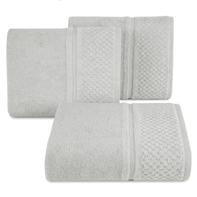 RĘCZNIK FROTTE WELUROWA BORDIURA 30X50 CM SZARY