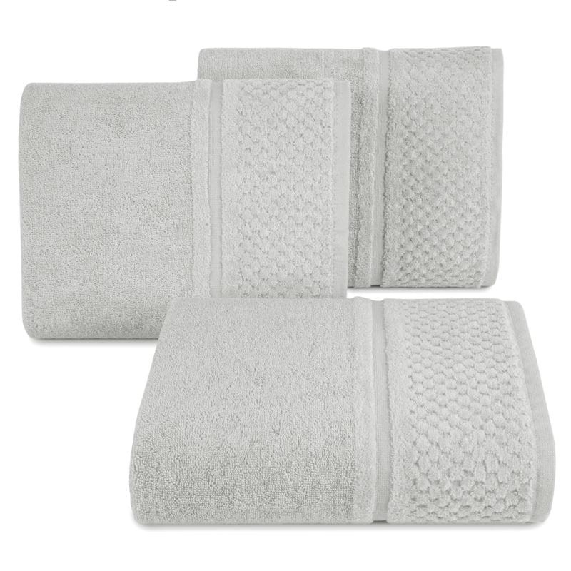 RĘCZNIK FROTTE WELUROWA BORDIURA 30X50 CM SZARY