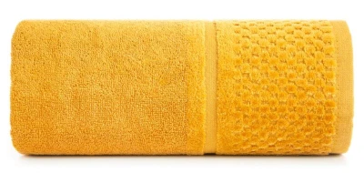 RĘCZNIK FROTTE WELUROWA BORDIURA 30X50 MUSZTARDOWY