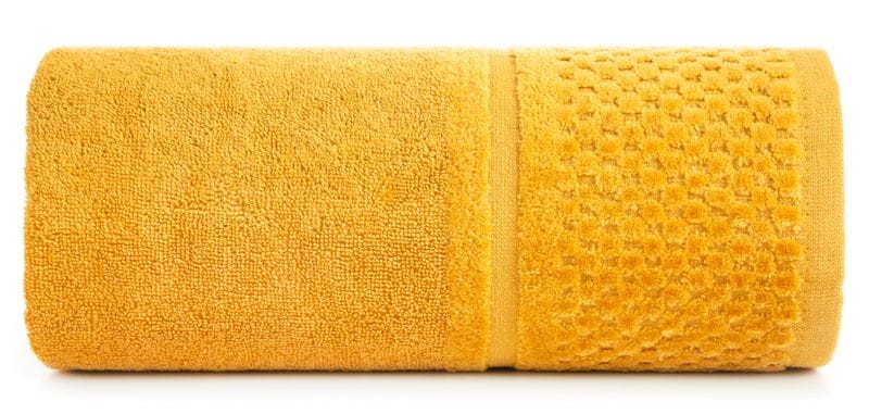 RĘCZNIK FROTTE WELUROWA BORDIURA 30X50 MUSZTARDOWY