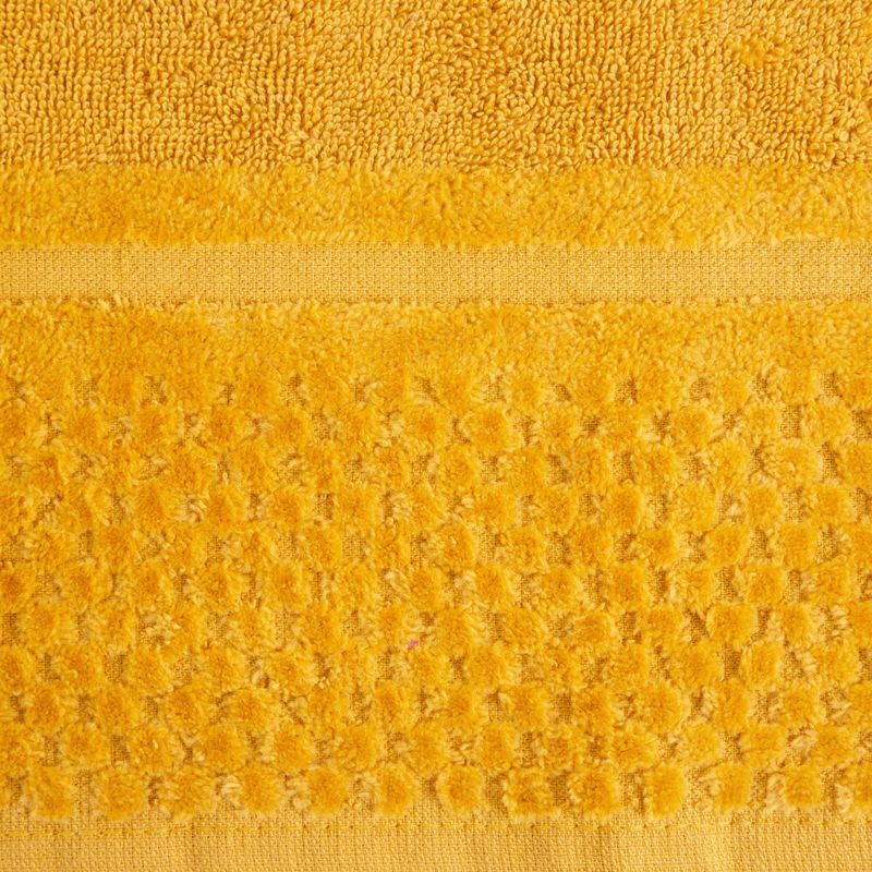 RĘCZNIK FROTTE WELUROWA BORDIURA 30X50 MUSZTARDOWY