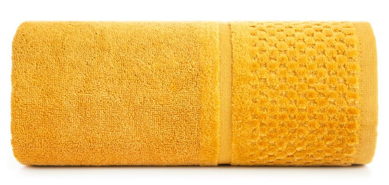 RĘCZNIK FROTTE WELUROWA BORDIURA 30X50 MUSZTARDOWY