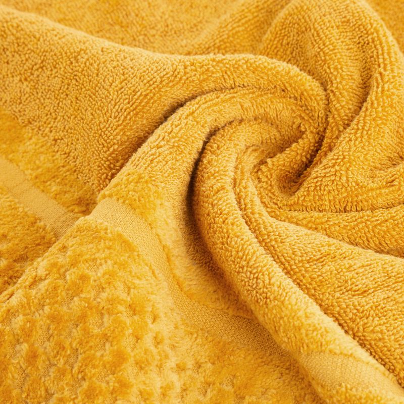 RĘCZNIK FROTTE WELUROWA BORDIURA 30X50 MUSZTARDOWY