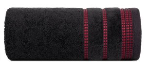RĘCZNIK BAWEŁNA FROTTE BORDIURA 50X90 CM CZARNY