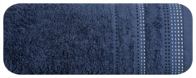 RĘCZNIK Z BORDIURĄ BAWEŁNA 50X90 CM GRANATOWY