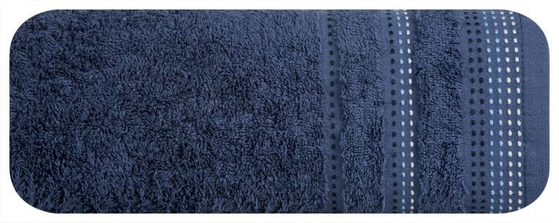 RĘCZNIK Z BORDIURĄ BAWEŁNA 50X90 CM GRANATOWY