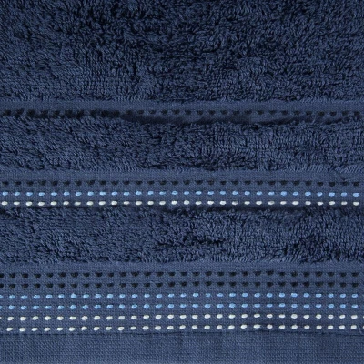 RĘCZNIK Z BORDIURĄ BAWEŁNA 50X90 CM GRANATOWY