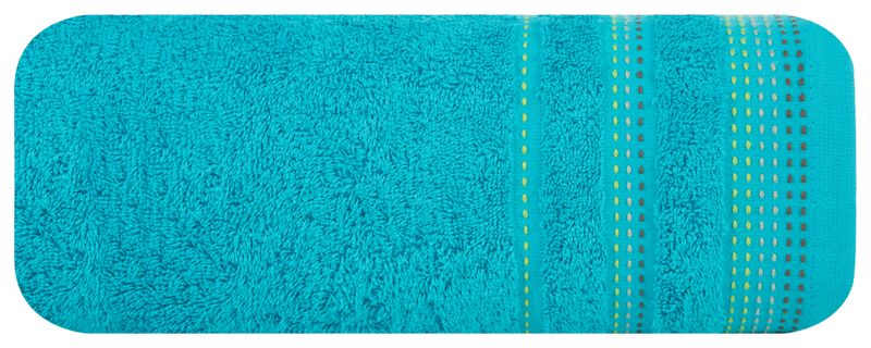RĘCZNIK Z BORDIURĄ BAWEŁNA 50X90 CM TURKUSOWY