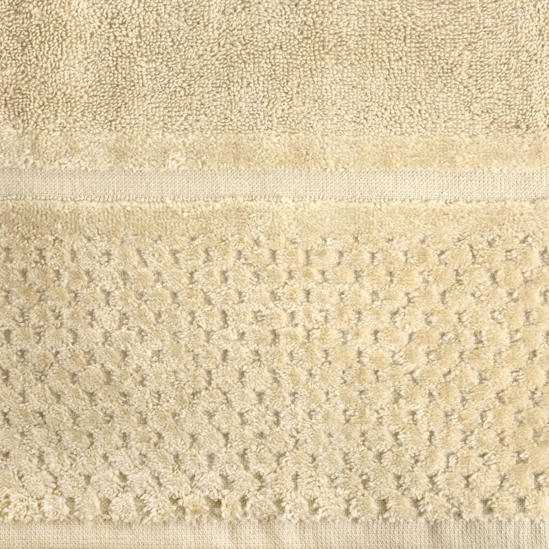 RĘCZNIK FROTTE WELUROWA BORDIURA 50X90 CM BEŻOWY