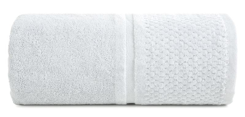 RĘCZNIK FROTTE WELUROWA BORDIURA 50X90 CM SREBRNY