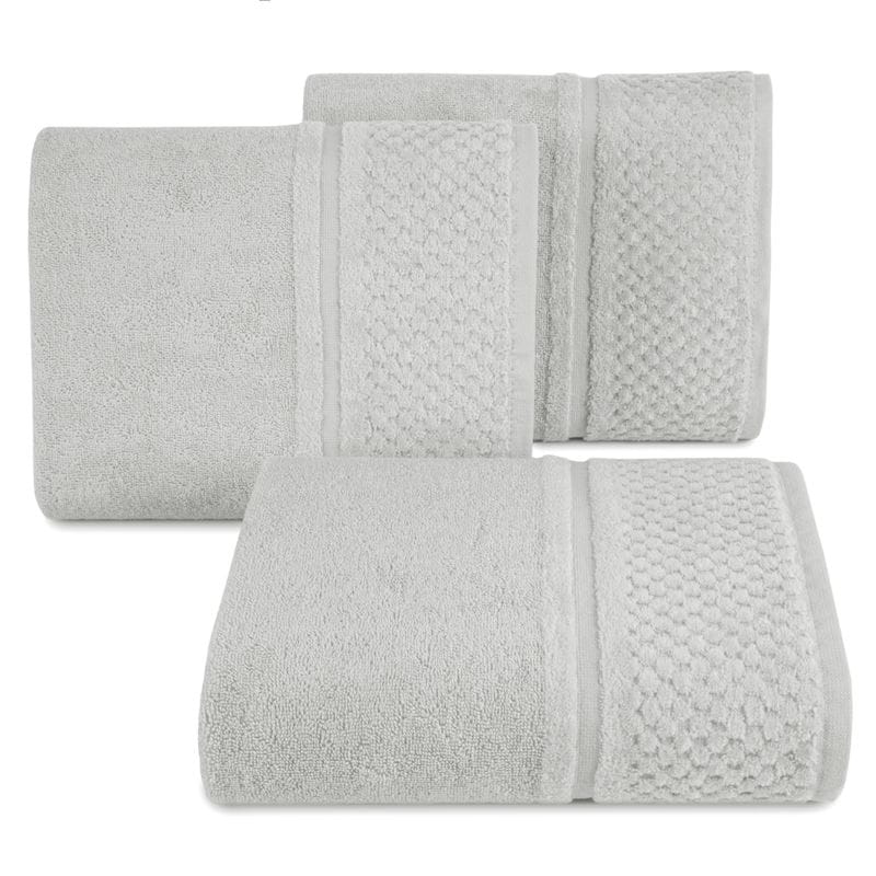 RĘCZNIK FROTTE WELUROWA BORDIURA 50X90 CM SZARY