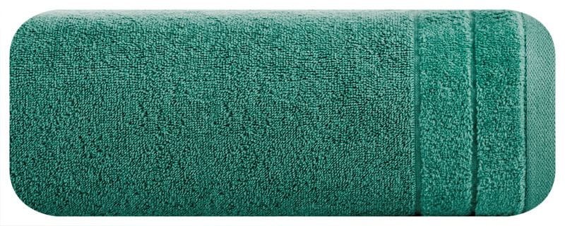 RĘCZNIK BAWEŁNA WELUROWA BORDIURA 50X90 CM ZIELONY