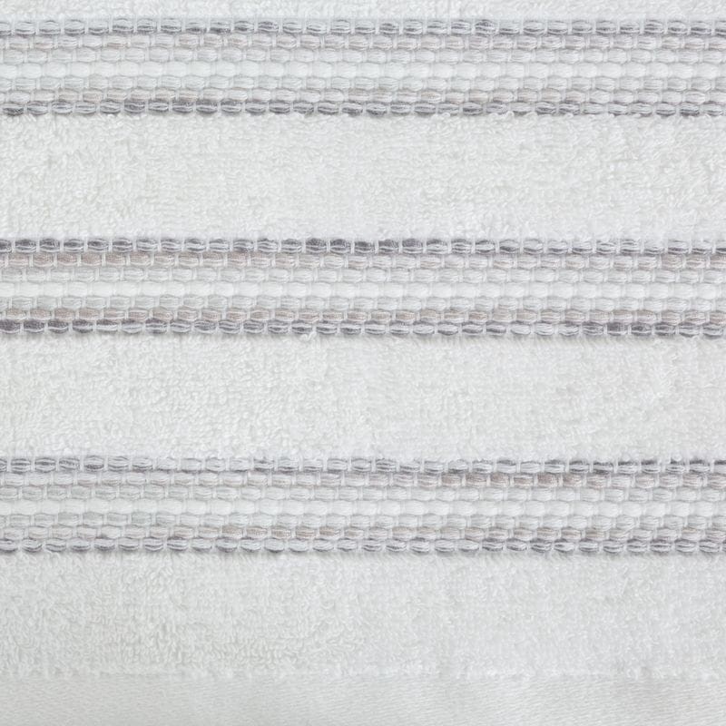 RĘCZNIK BAWEŁNA BORDIURA PASKI 50 X 90 CM BIAŁY