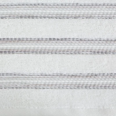 RĘCZNIK BAWEŁNA BORDIURA PASKI 50 X 90 CM BIAŁY