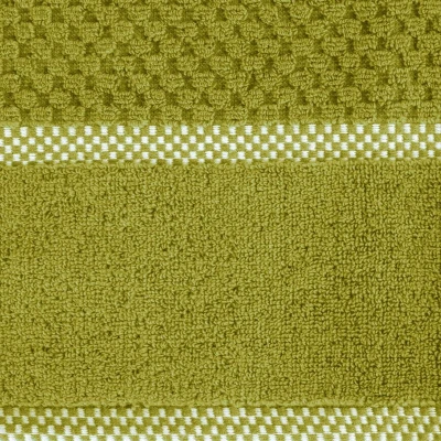 Ręcznik z ozdobną bordiurą  50X90 OLIWKOWY