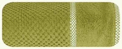 Ręcznik z ozdobną bordiurą  50X90 OLIWKOWY