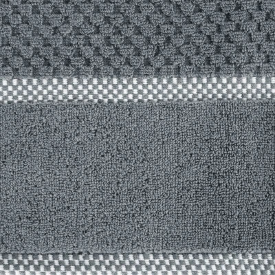 RĘCZNIK Z OZDOBNĄ BORDIURĄ W KRATECZKĘ 50X90 CM STALOWY