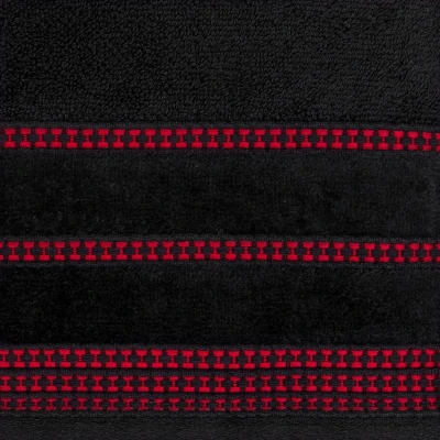 RĘCZNIK BAWEŁNA FROTTE BORDIURA 70X140 CM CZARNY