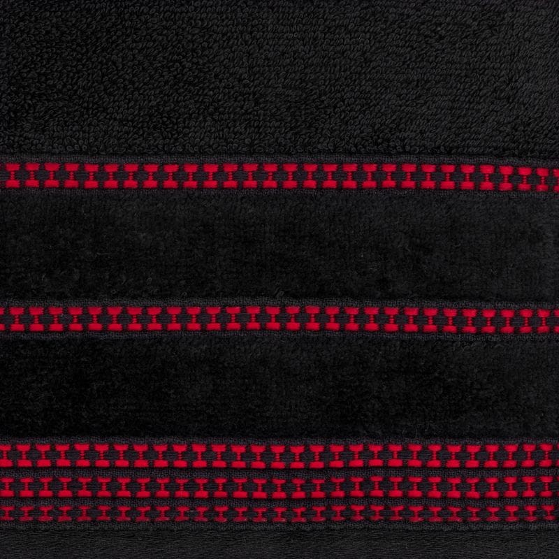 RĘCZNIK BAWEŁNA FROTTE BORDIURA 70X140 CM CZARNY