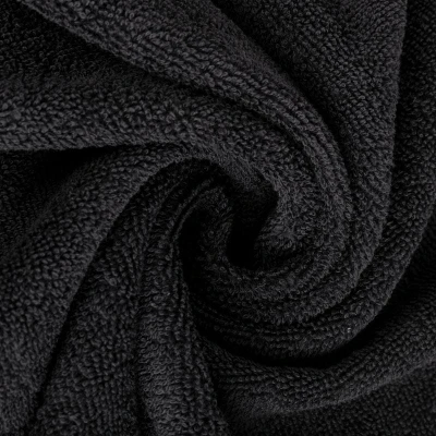 RĘCZNIK BAWEŁNA FROTTE BORDIURA 70X140 CM CZARNY