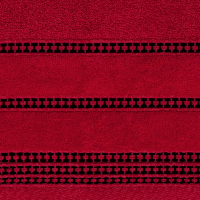 RĘCZNIK BAWEŁNA FROTTE BORDIURA 70X140 CM CZERWONY