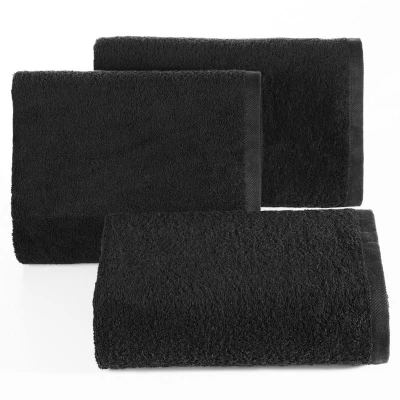 RĘCZNIK GŁADKI BAWEŁNA FROTTE 70X140 CM CZARNY