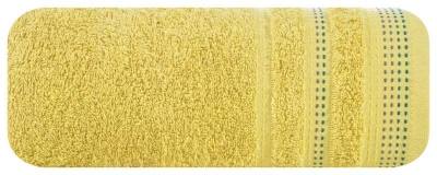 RĘCZNIK Z BORDIURĄ BAWEŁNA 70X140 CM MUSZTARDOWY