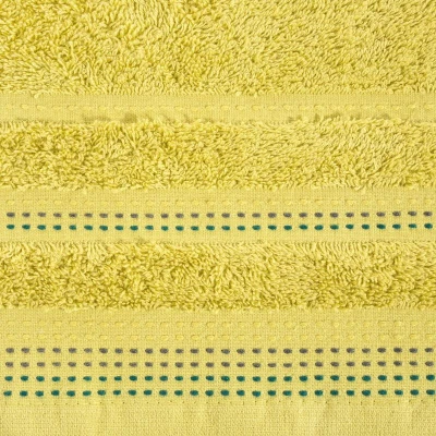 RĘCZNIK Z BORDIURĄ BAWEŁNA 70X140 CM MUSZTARDOWY