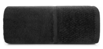 RĘCZNIK FROTTE WELUROWA BORDIURA 70X140 CM CZARNY