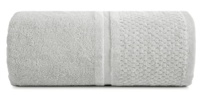 RĘCZNIK FROTTE WELUROWA BORDIURA 70X140 CM SZARY