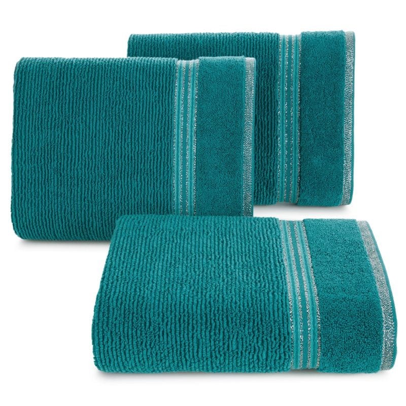 RĘCZNIK BAWEŁNA LŚNIĄCA BORDIURA 70X140 TURKUSOWY