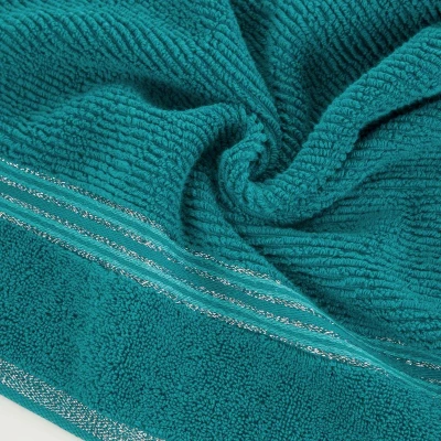 RĘCZNIK BAWEŁNA LŚNIĄCA BORDIURA 70X140 TURKUSOWY